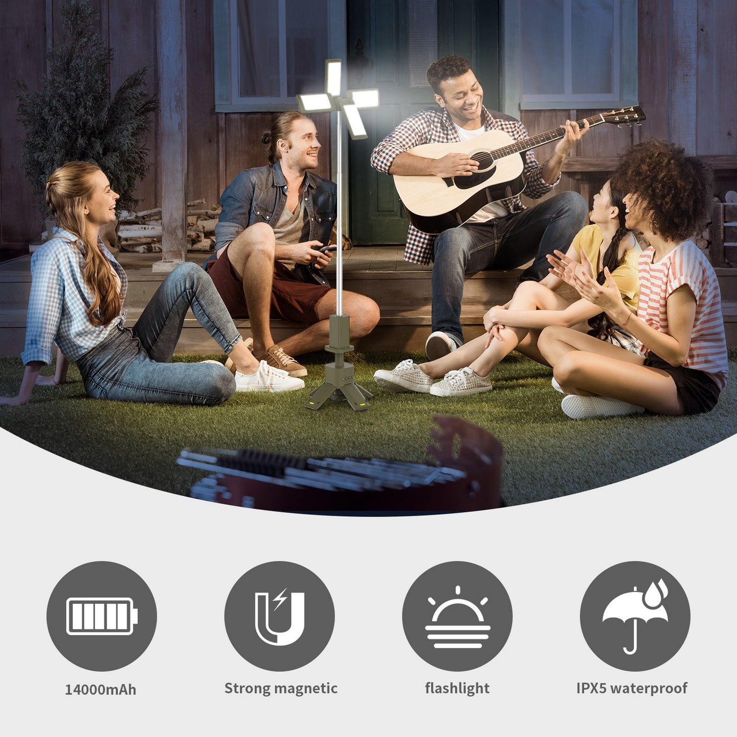 Telescopic Camping Lantern 14000mAh Rechargeable - Krigerheim