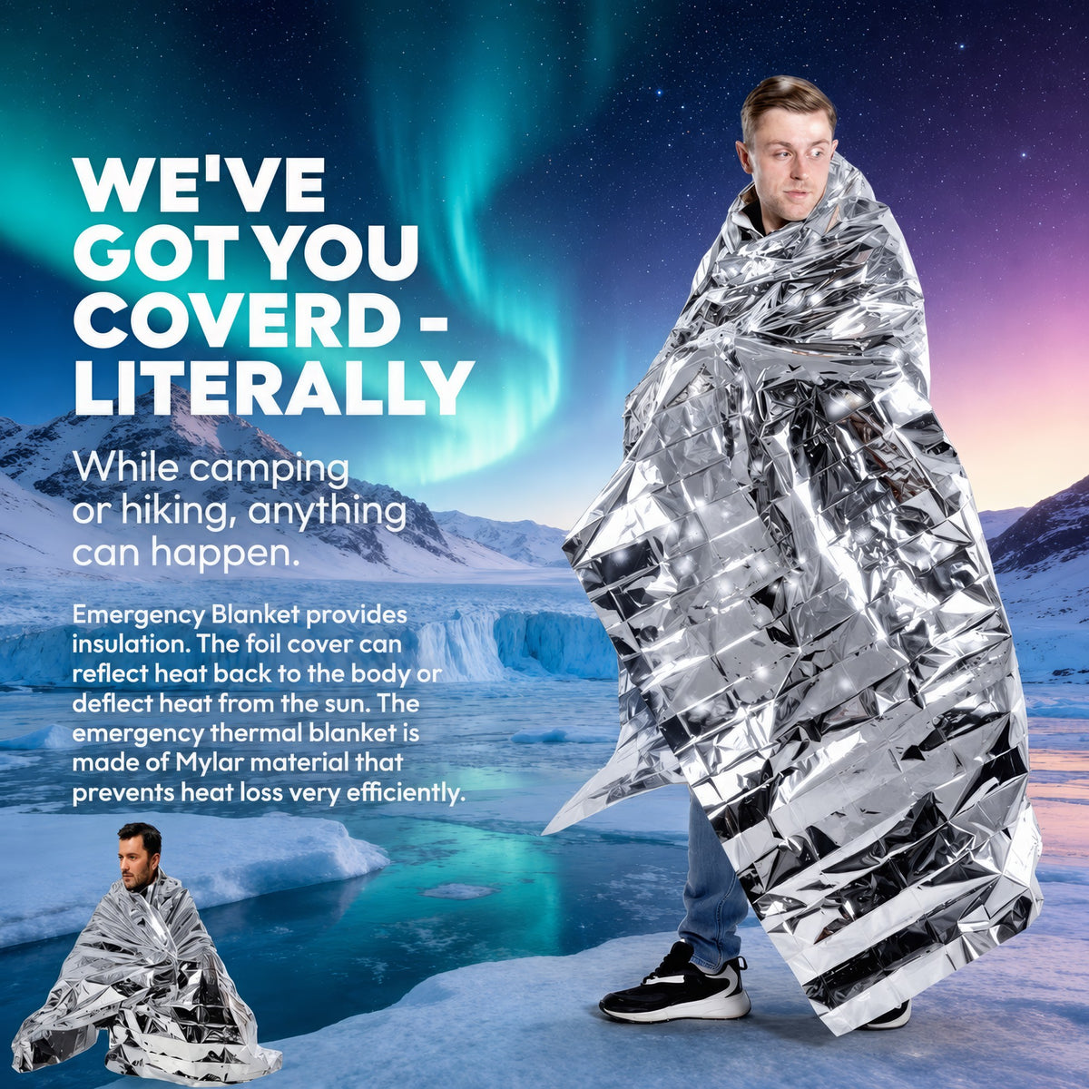 Emergency Survival & Shelter Kit | 2 Person Tube Tent, Bivvy, Poncho & Blanket