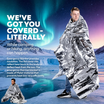 Emergency Survival & Shelter Kit | 2 Person Tube Tent, Bivvy, Poncho & Blanket