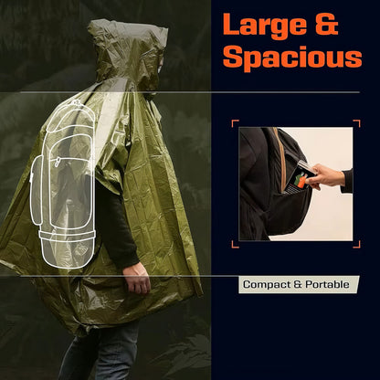 Emergency Survival & Shelter Kit | 2 Person Tube Tent, Bivvy, Poncho & Blanket