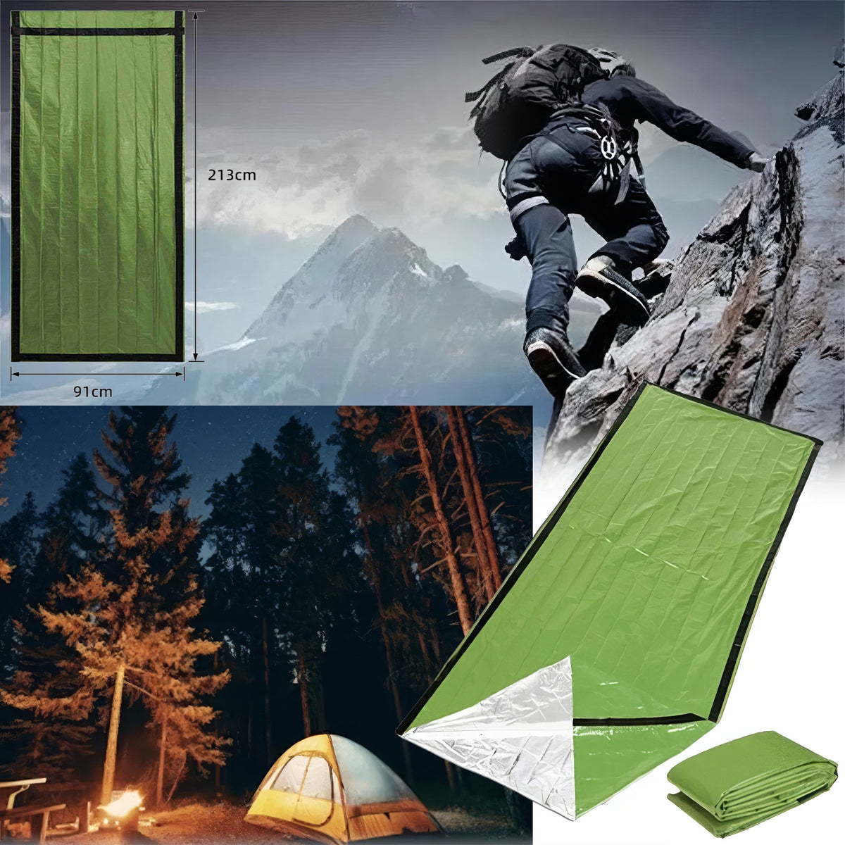 Emergency Survival & Shelter Kit | 2 Person Tube Tent, Bivvy, Poncho & Blanket