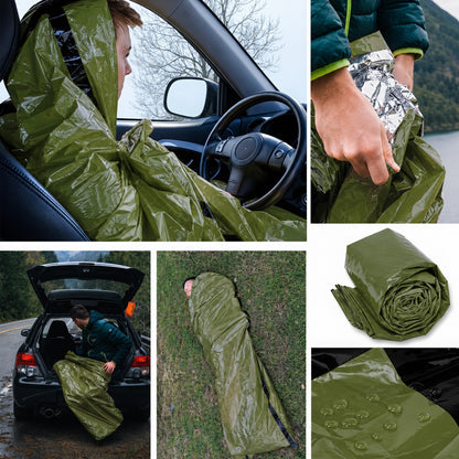 Emergency Survival & Shelter Kit | 2 Person Tube Tent, Bivvy, Poncho & Blanket